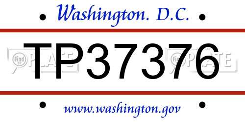 TP37376 District Of Columbia License Plate