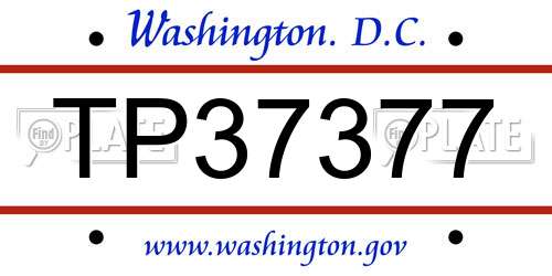 TP37377 District Of Columbia License Plate