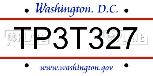 TP3T327 District Of Columbia License Plate