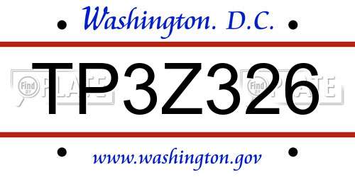 TP3Z326 District Of Columbia License Plate