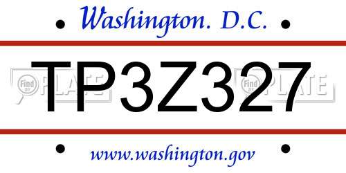 TP3Z327 District Of Columbia License Plate