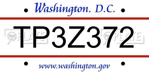 TP3Z372 District Of Columbia License Plate