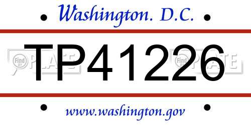 TP41226 District Of Columbia License Plate