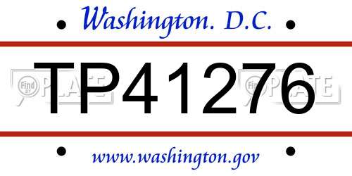 TP41276 District Of Columbia License Plate