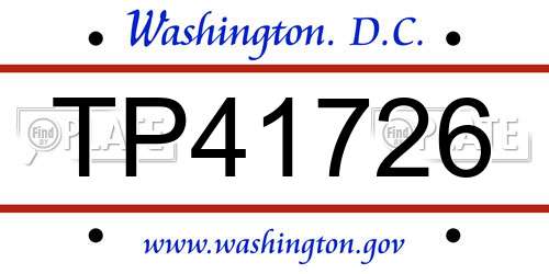 TP41726 District Of Columbia License Plate