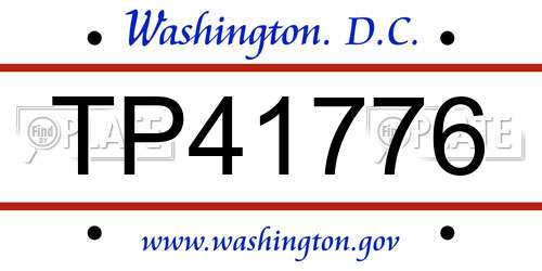 TP41776 District Of Columbia License Plate