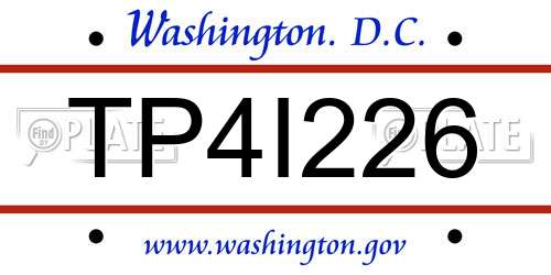 TP4I226 District Of Columbia License Plate