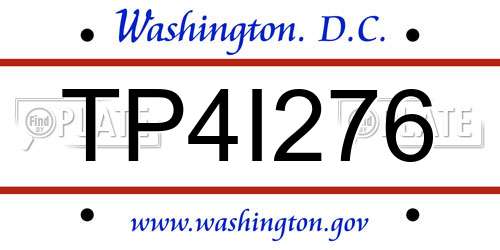 TP4I276 District Of Columbia License Plate