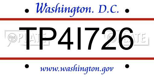 TP4I726 District Of Columbia License Plate