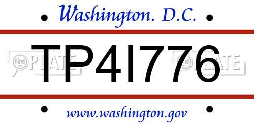 TP4I776 District Of Columbia License Plate
