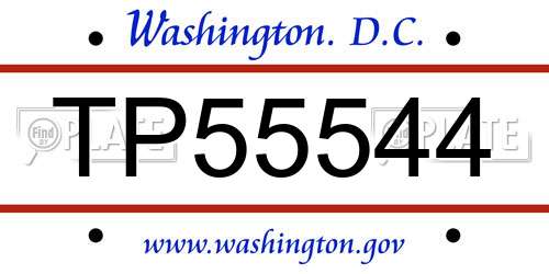 TP55544 District Of Columbia License Plate