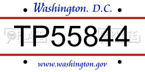 TP55844 District Of Columbia License Plate