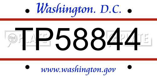 TP58844 District Of Columbia License Plate