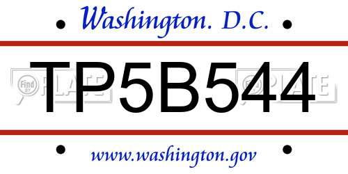 TP5B544 District Of Columbia License Plate