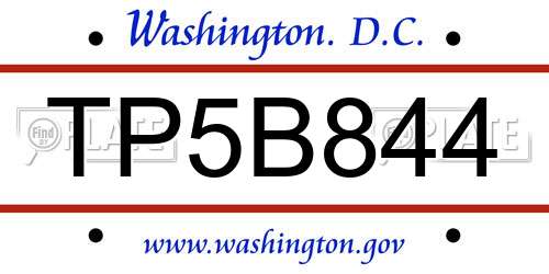 TP5B844 District Of Columbia License Plate