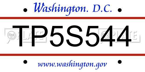 TP5S544 District Of Columbia License Plate