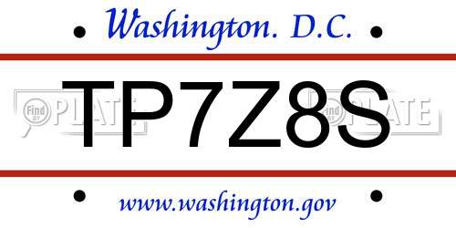 TP7Z8S District Of Columbia License Plate