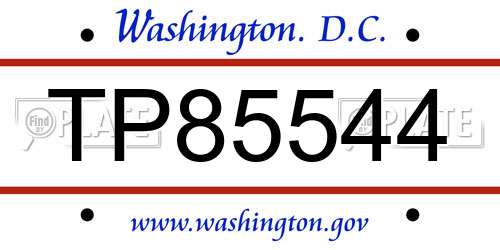 TP85544 District Of Columbia License Plate