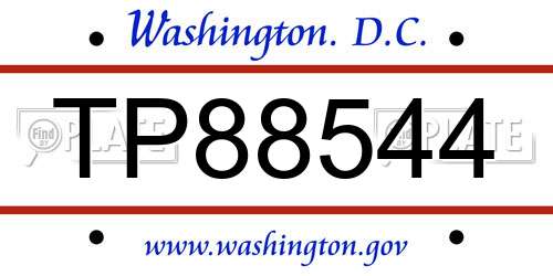 TP88544 District Of Columbia License Plate