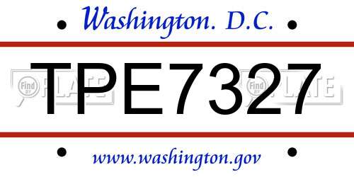 TPE7327 District Of Columbia License Plate