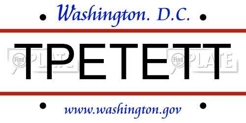 TPETETT District Of Columbia License Plate