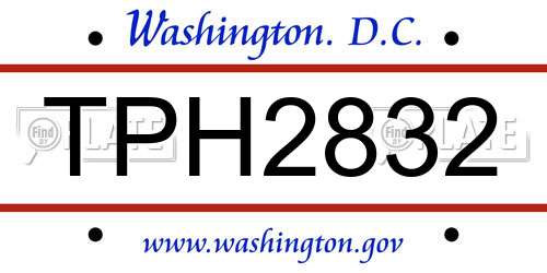 TPH2832 District Of Columbia License Plate