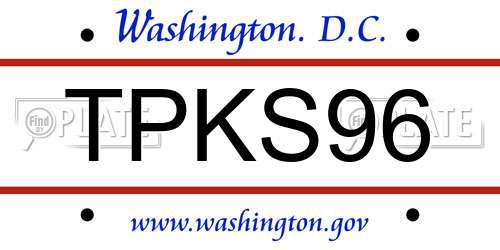 TPKS96 District Of Columbia License Plate