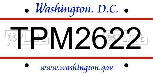 TPM2622 District Of Columbia License Plate