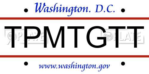 TPMTGTT District Of Columbia License Plate