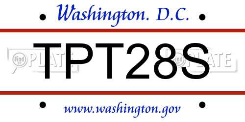 TPT28S District Of Columbia License Plate