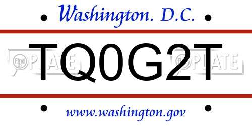 TQ0G2T District Of Columbia License Plate