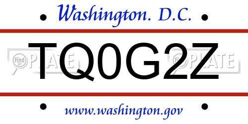 TQ0G2Z District Of Columbia License Plate