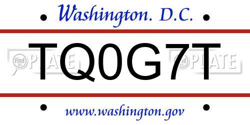 TQ0G7T District Of Columbia License Plate