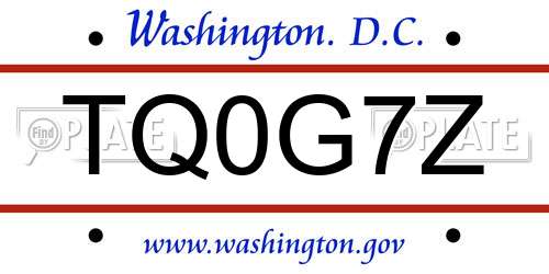 TQ0G7Z District Of Columbia License Plate