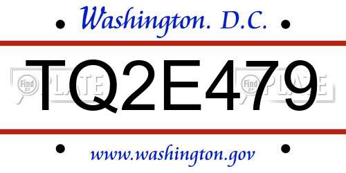 TQ2E479 District Of Columbia License Plate