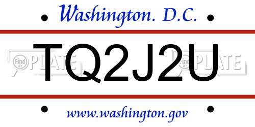 TQ2J2U District Of Columbia License Plate