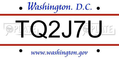 TQ2J7U District Of Columbia License Plate