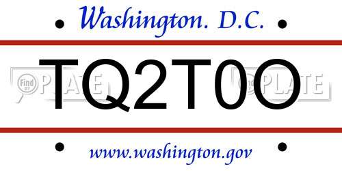 TQ2T0O District Of Columbia License Plate