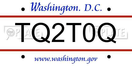 TQ2T0Q District Of Columbia License Plate