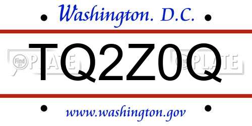 TQ2Z0Q District Of Columbia License Plate