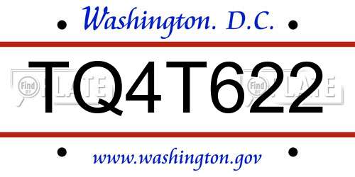 TQ4T622 District Of Columbia License Plate