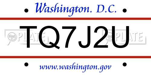 TQ7J2U District Of Columbia License Plate