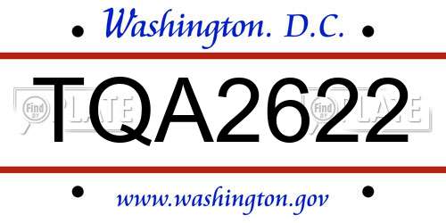 TQA2622 District Of Columbia License Plate