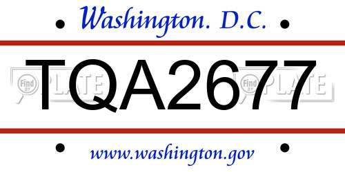 TQA2677 District Of Columbia License Plate