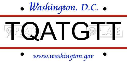 TQATGTT District Of Columbia License Plate