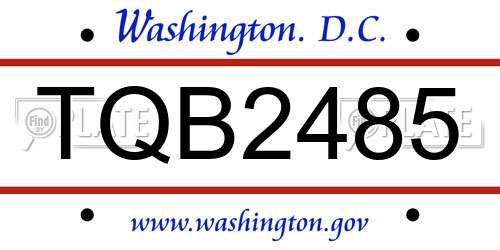 TQB2485 District Of Columbia License Plate