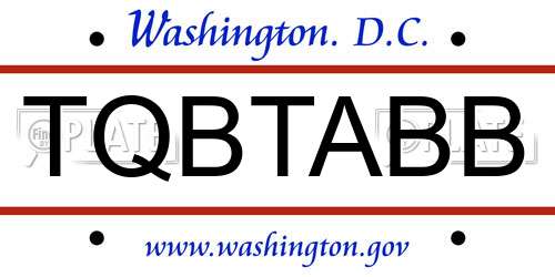 TQBTABB District Of Columbia License Plate