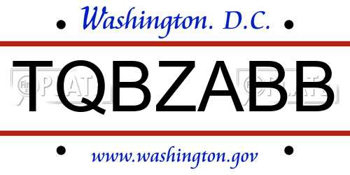 TQBZABB District Of Columbia License Plate