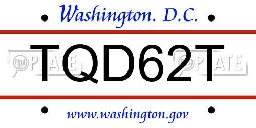 TQD62T District Of Columbia License Plate