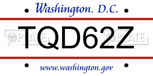TQD62Z District Of Columbia License Plate